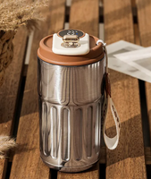 Smart Digital Thermal Bottle Portable Coffee Mug Stainless Steel Water Bottle In-Car Insulated Cup Keep Cold Vacuum Flasks 450ml